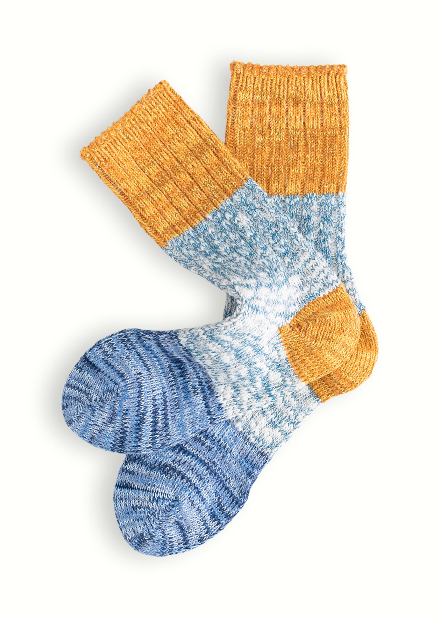 CHARLIE COTTON COLLECTION Blue & Mustard Socks