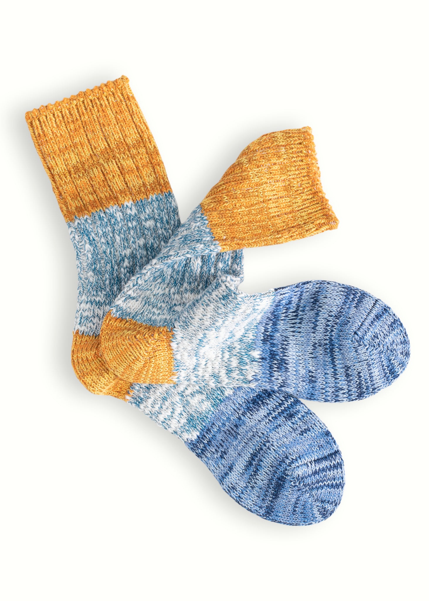 CHARLIE COTTON COLLECTION Blue & Mustard Socks