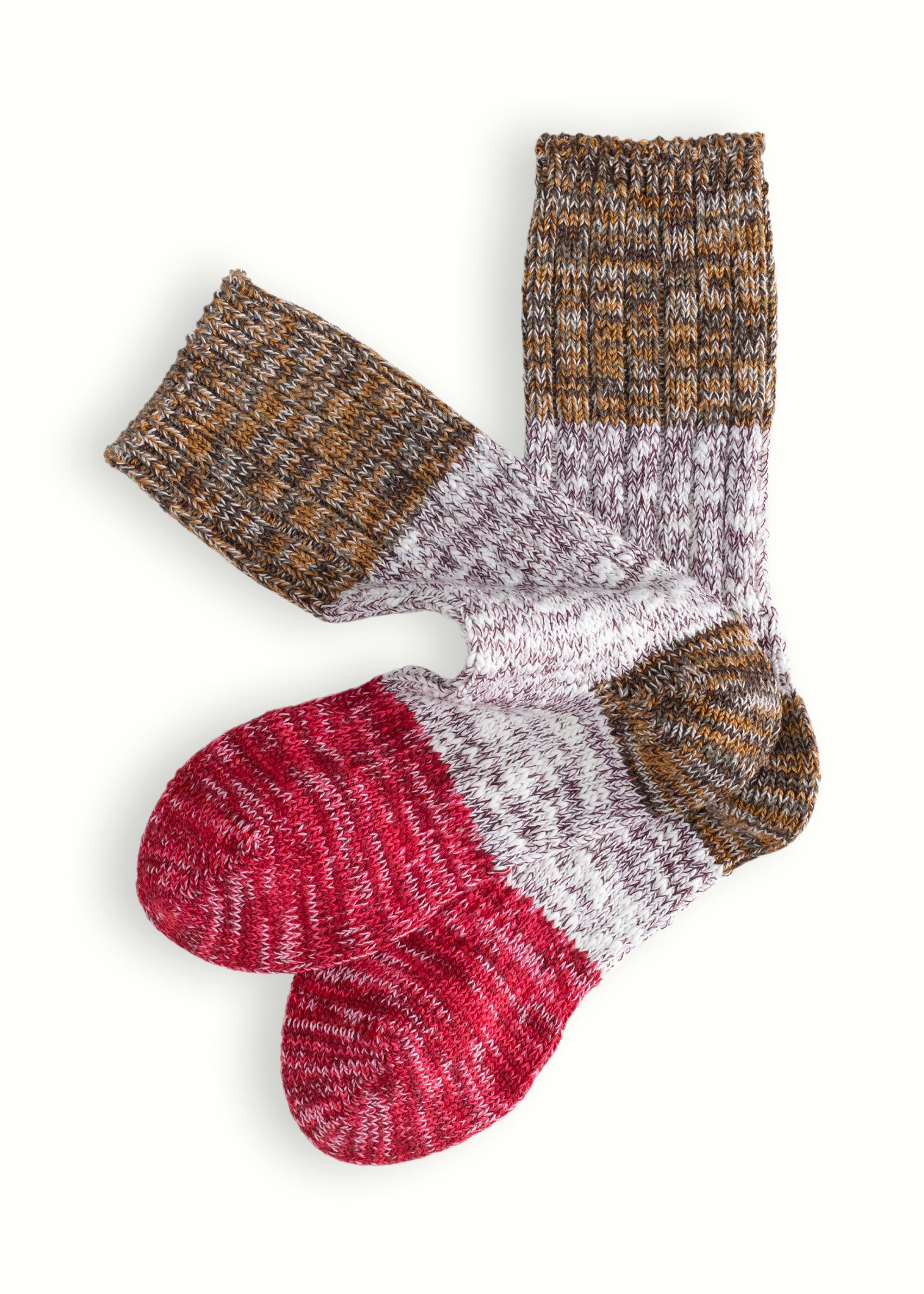 CHARLIE COTTON COLLECTION Red & Coffe  Socks