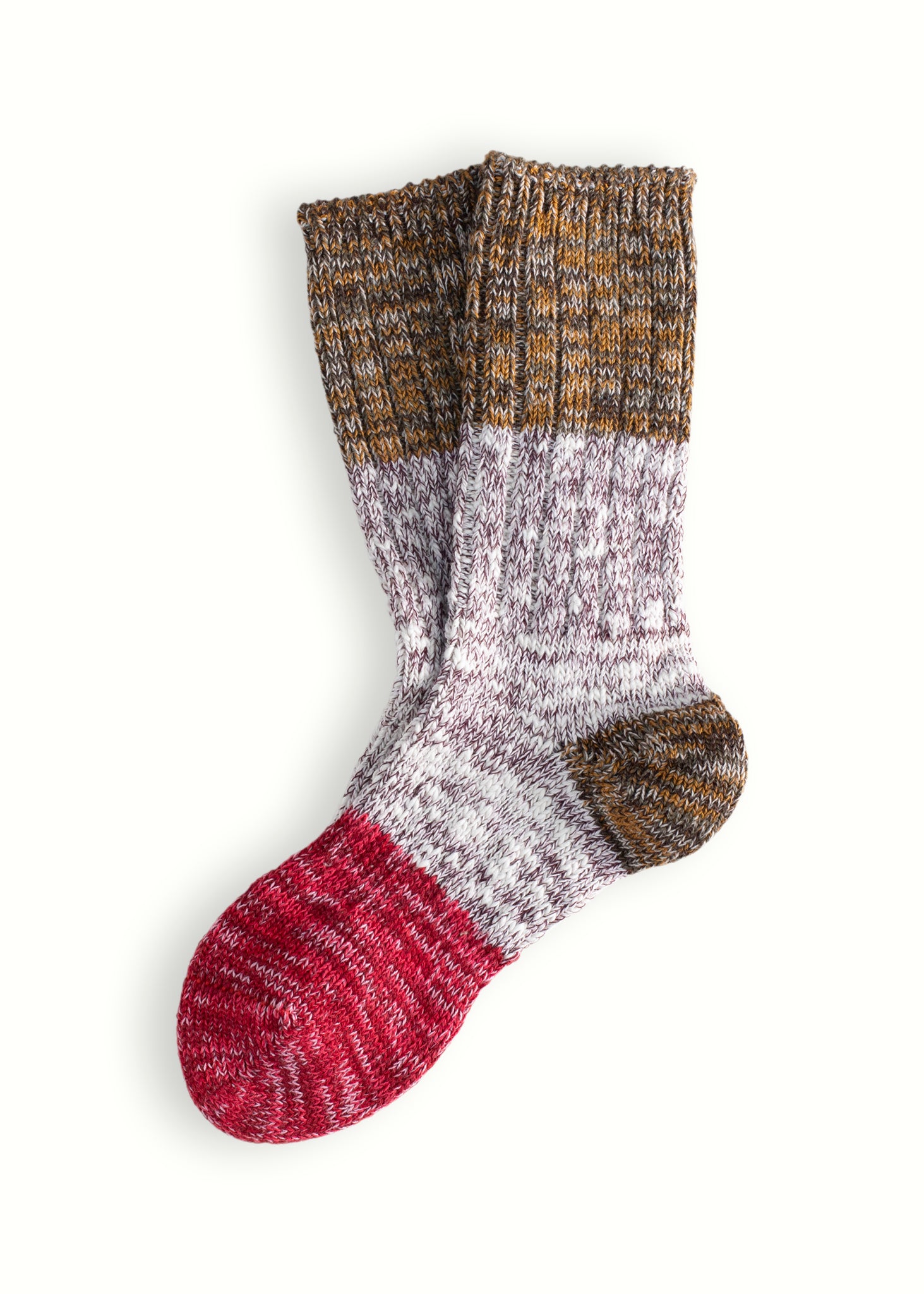 CHARLIE COTTON COLLECTION Red & Coffe  Socks