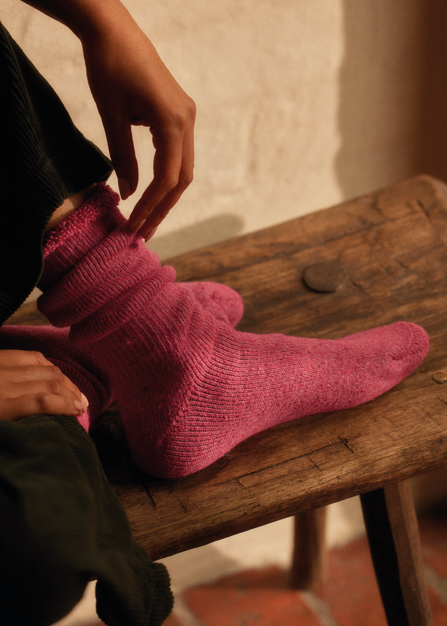 OUTDOOR COLLECTION Recycled Wool Pink Socks